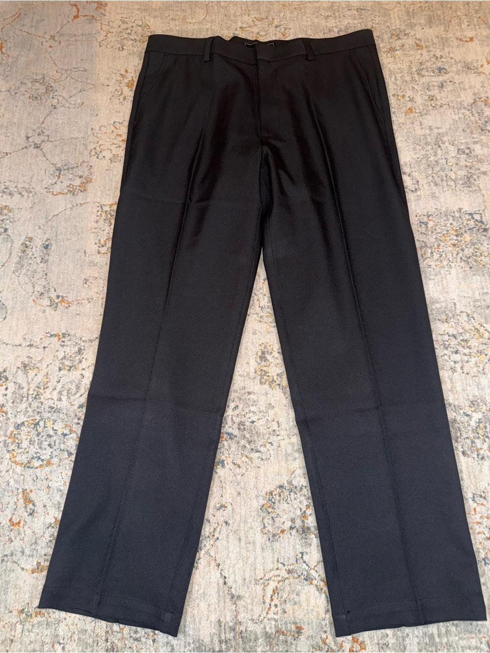 Men's Black Dress Trousers - Classic Straight Fit 36x30 A136